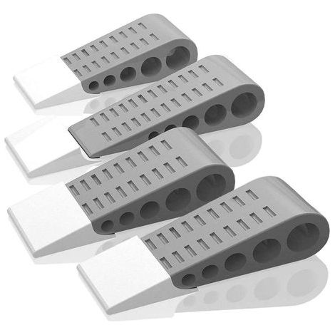Set di 4 fermi per porte in gomma – Antiscivolo per porte e finestre – Grigi (1/4)