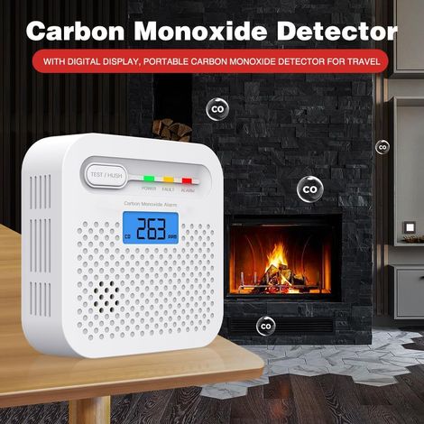 Détecteur de monoxyde Carbone Batterie 3 Ans CE en 50291 écran LCD Alarme 85 DB idéal pour Les Grands Appartements Maisons Vacances 2 PCS (1/4)