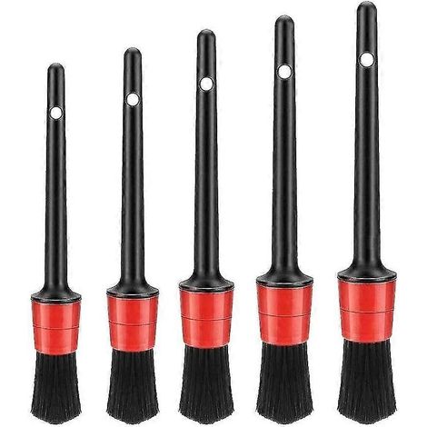 Brosse pour voiture, ensemble de 5 brosses d'entretien automobile, brosse de nettoyage pour voiture, brosse pour le nettoyage des grilles d'aération intérieures de la voiture (1/3)