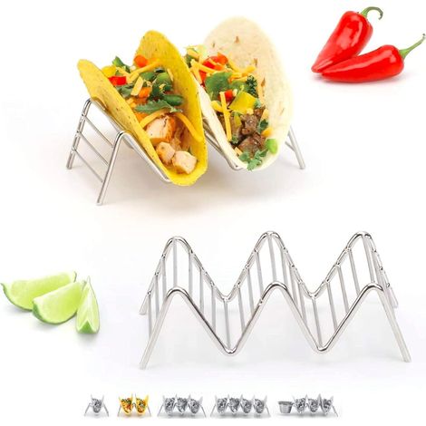 Set de deux supports empilables en acier inoxydable pour tortillas et galettes pour deux ou trois pièces pour restaurant