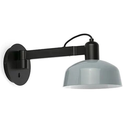TATAWIN Aplique metal brazo de pared azul grisáceo (1/2)