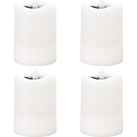 de 4 bougies LED solaires à effet bougie jaune vacillante