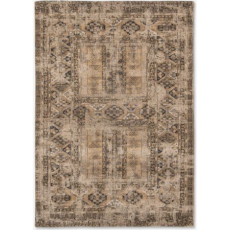 BAKHTIARI DESIGN - TAPPETO CLASSICO ANTIQUARIANO - Prodotto in Belgio - Tessuto piatto jacquard meccanico - Rifinito a mano - Antiscivolo naturale - 100% cotone - Agha oro antico - 140 x 200 CM
