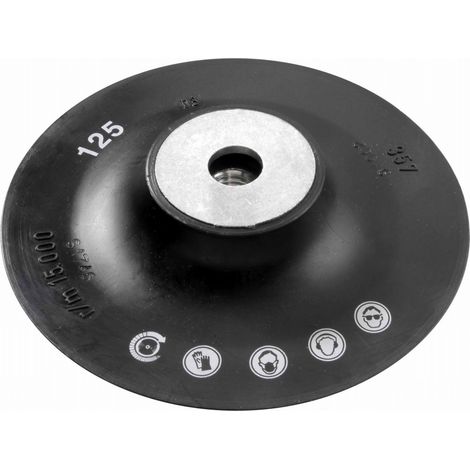 Norton – Plateau de ponçage Ø 125 mm pour meuleuse – Disques abrasifs auto-agrippants – Tige Ø 8 mm pour perceuse – Pour bois dur et teck