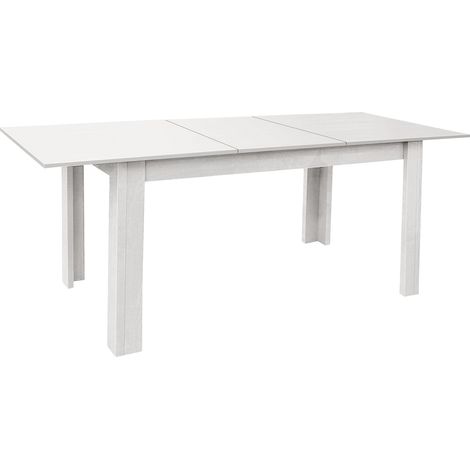 Table à manger, table de repas extensible coloris blanc - longueur 141-191 x profondeur 81 cm (1/2)