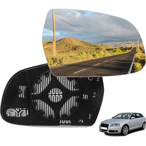 Glace De Rétroviseur Chauffant, Audi A3&A4L&A5, Verre de Rétroviseur Remplacement, Vitre de rétroviseur chauffant de remplacement(Droite) (1/5)