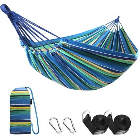 Outdoor Camping Portable Canvas Hammock, Indoor Outdoor Garden Patio Park Hammock With Carry Bag (1/5)