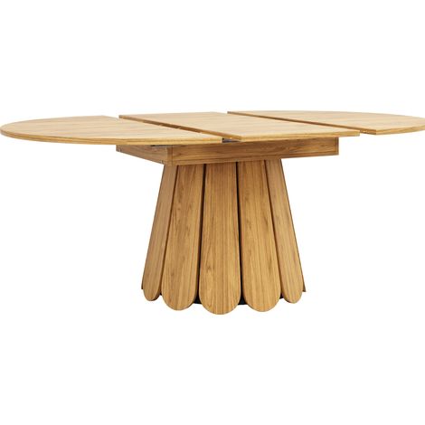 Tavolo da pranzo rotondo allungabile in MDF effetto legno naturale 118-158 cm (1/5)