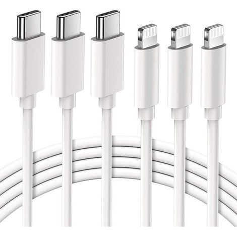 Quntis 3er-Pack USB-C-auf-Lightning-Kabel, Schnellladefunktion für iPhone, MFi-zertifiziert, 2 m USB-C-Lightning-Ladegerät für iPhone 12 und 13 [46] (1/4)