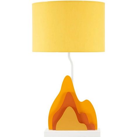 Lampada da tavolo in legno con paralume Color A (1/5)