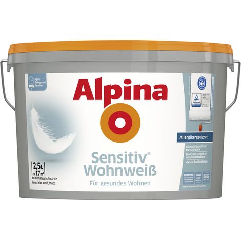 Alpina Sensitiv Wohnweiß Wandfarbe 2,5 L (1/3)