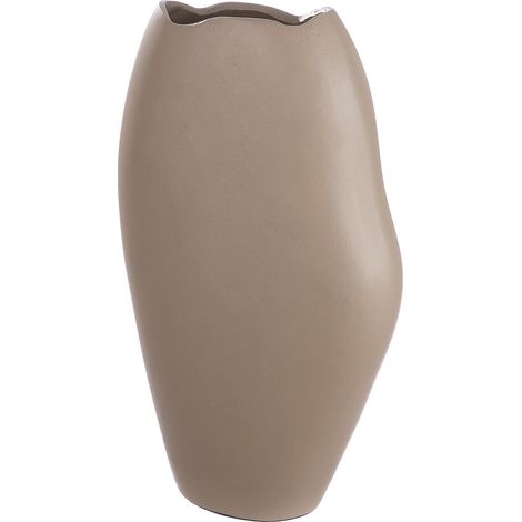 Vase Décoratif - Vase à Fleurs en Aluminium Imperméable - Décoration Salon Automne - Décoration Anniversaire - Couleur Beige Marron - Hauteur 33cm (1/2)
