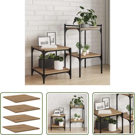 vidaXL Étagère moderne - Étagère à livres 4 pcs Marron 40 x 40 x 1,5 cm (1/5)