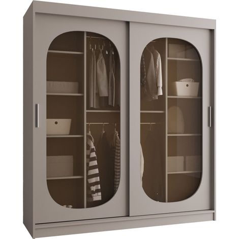 Armario Hartford 520, Cachemira, 200x180x62cm, Puertas de armario: Correderas, Número de estantes: 5