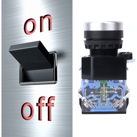 Bouton poussoir à clé plat 22mm vert, interrupteur à reset automatique 1NO 1NC, 10 pièces BEM38-11, contacteur encastrable pour panneau électrique, réarmement manuel, résistant et durable. (1/5)