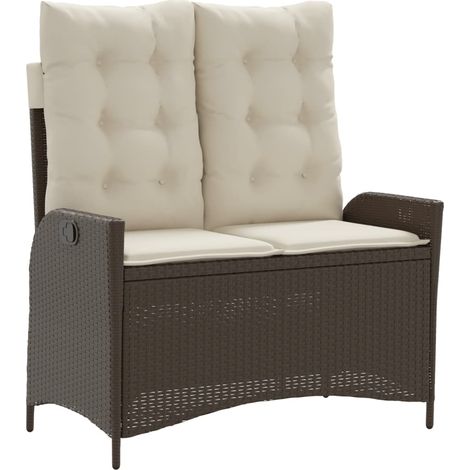 Maison Exclusive - Sillón reclinable de jardín con cojines ratán