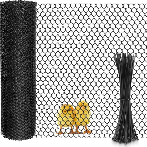 Filet poulailler grillage plastique grillage poule diamètre du trou de 0,8cm clôture en plastique pour chat balcon jardinage (40cm×5m, noir) (1/5)