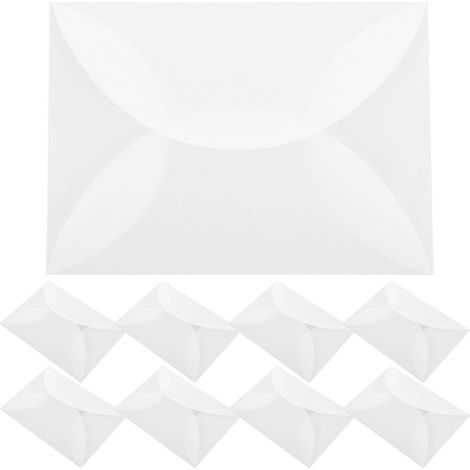 Lot de 10 enveloppes en papier à pétales pour invitations de mariage et cartes de vœux.-18.00X13.00X0.10CM-White (1/4)