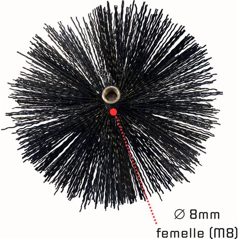 SHAFFER PRO - Brosse de ramonage poêles pellet/bois - hérisson ramonage Ø180 (1/2)