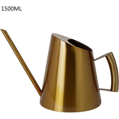 1. 1500 ml Edelstahl-Gießkanne – Langer Ausguss, goldene Gießkanne für Pflanzen, Blumen und Garten, präzises Gartenwerkzeug.