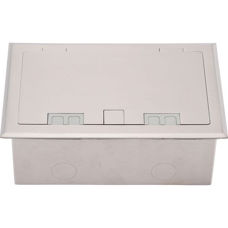 Prise de courant encastrée au sol, 3 gangs, 2 broches, couvercle rabattable en acier inoxydable, Kit de boîte de prise électrique, 4kW