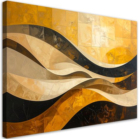 Cuadro sobre Lienzo, Abstracción ondas imitación pintura, 30x20 (1/5)