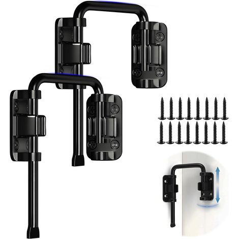2er Pack Riegel für Terrassentür & Gartentor, robust, verzinkt, schwarz