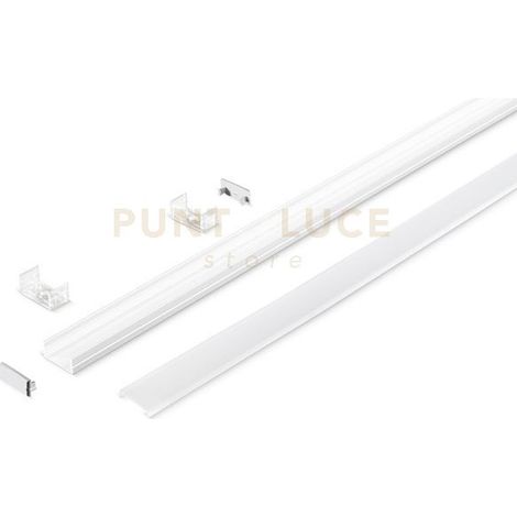 GSTP103- PROFILO IN BIANCO SEZIONABILE PARETE/SOFFITTO PIU DIFFUSORE AD INCASTRO PIU TESTATE E STAFFE MT2