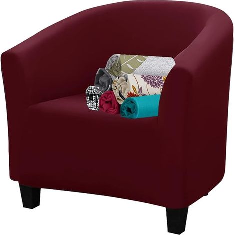 Armchair Cover Universal Removable Washable Chair Cover Chair Protector for Living Room Tub Chair, Burgundy