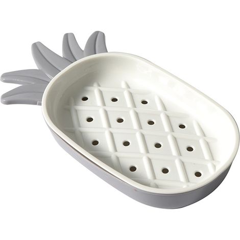 Boite A Savon Ananas - Bac A Savon A Evacuation - Forme Ananas - PP - Pour Salle De Bain Douche Cuisine - 19 x 9 x 3 cm - 1 Unite (1/4)