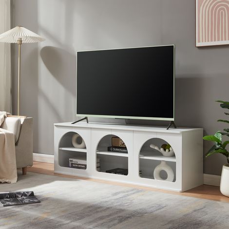 Mobile Porta TV Trorhun con Ripiano 140 x 38 x 48 cm - Bianco [en.casa]