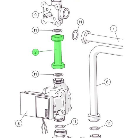 ETA Verbindg. Mischer-Pumpe D22x1,5-93mm  - 015-2815-02