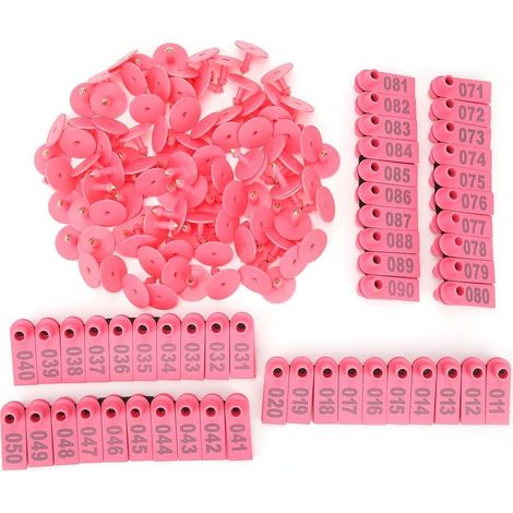 100 Pièces étiquettes D'oreille pour Animaux de Ferme Carte D'identification de Boucle D'oreille en Plastique pour Chèvres Moutons Bovins Vaches Porcs Matériel de manutention du bétail (1/5)