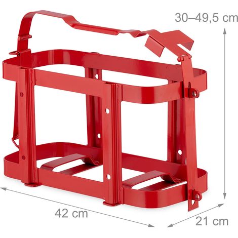 Supporto per tanica di benzina bloccabile 20 x 30 x 50 cm trasporto stabile in ferro nero 130014498