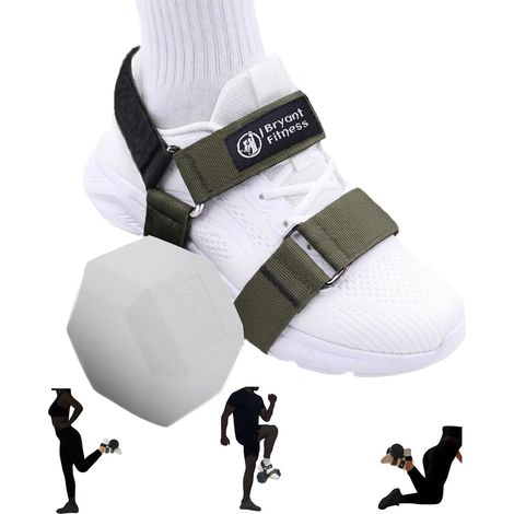 Sangles de pied pour soulever le tibialis, les courbures des jambes et les genoux – Poids de cheville réglables pour fixation d'haltères, entraînement de force et équipement (1/5)