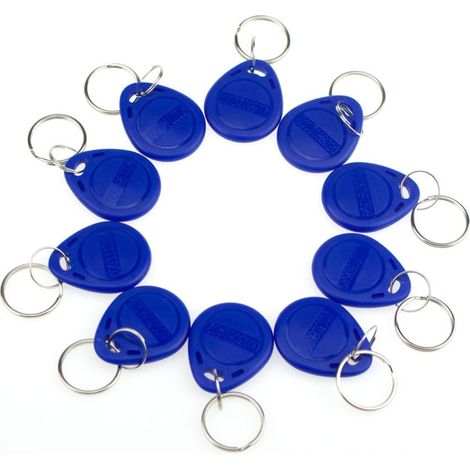 (Pack de 100) 125KHz RFID Contrôle D'accès Porte-clés Proximité EM4100 TK4100 Porte-clés Smart ID Carte pour Porte Système de Verrouillage électrique NFC jeton tag Bleu (1/5)