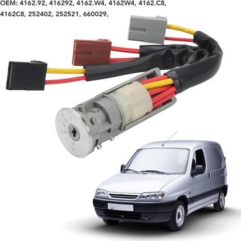 Zündschlosszylinder – Hochfestes Metall – Ersatzteil für Citroën AX Berlingo Evasion Jumpy Saxo Xantia Xsara (1/5)