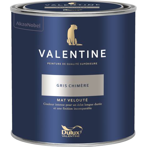 Dulux Valentine Peinture intérieure de haute qualité - Valentine - Couleur intense & pouvoir couvrant élevé - Mat Velouté Gris Chimère 0,5 L