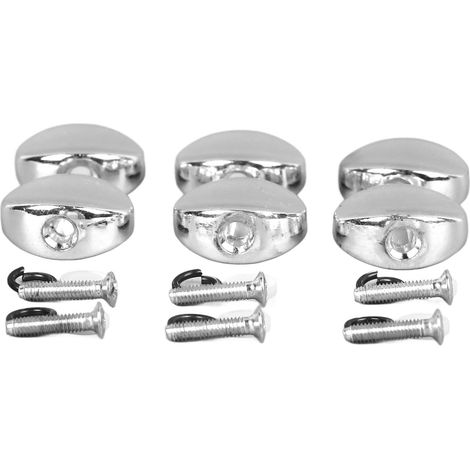 Lot de 6 boutons de mécaniques de guitare en métal, faciles à installer, pour guitare électro-acoustique, couleur argent. (1/5)