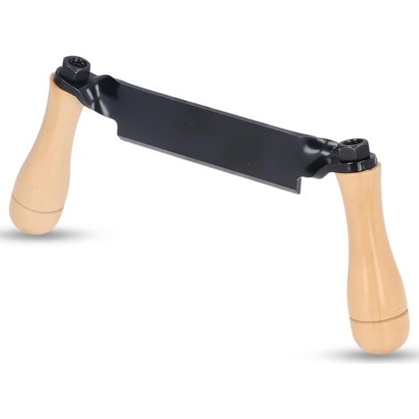 Couteau droit à manche en bois, lame droite en acier au tungstène, outil de rasage durable et sûr pour le rabotage du bois des troncs d'arbres (grattoir droit pour bois de 20 cm) (1/3)