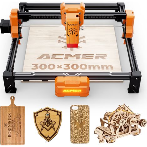 ACMER S2 Laser Graviermaschine, 4W Lasergravierer für Anfänger, Gravurwerkzeug für Metall/Glas/Holz, 10000mm/min