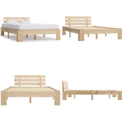 Giroletto senza Materasso 140x200 cm in Legno Massello di Pino - Letto con doghe - Letto in pino