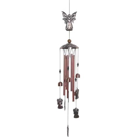 Beyamis Carillon éolien rétro en métal, décoration suspendue pour balcon et cour, or rose. (1/2)