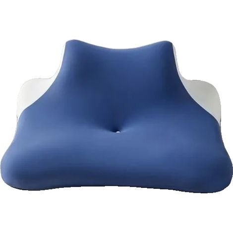 Almohada cervical, diseño ergonómico, espuma de alta densidad, azul marino. (1/2)