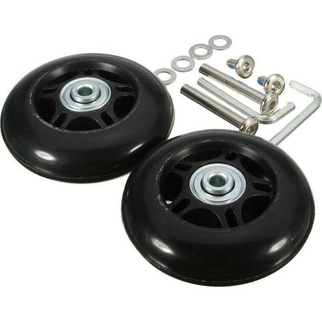 Kit de remplacement de roue de valise, roues universelles en caoutchouc, outil de roulement pivotant (jeu de 2 temps), 70 mm × 19 mm (1/3)