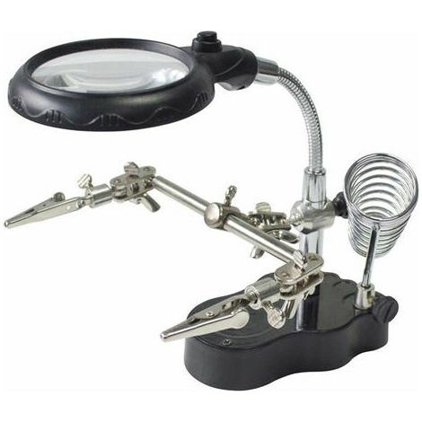 Loupe A Led, Avec Bras A Fixation Sur Pied, Noir