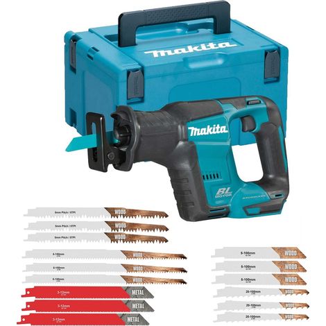 Makita DJR188Z 18v LXT Brushless Compact Reciprocating Saw Bare + Makpac Blades (1/5)