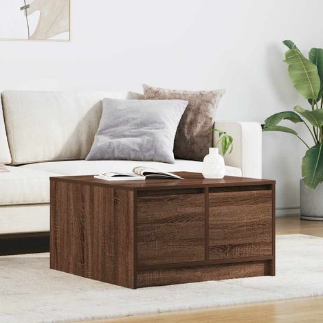 Table basse avec tiroirs-Table Salon à rangement chêne marron 70,5x70x40 cm 559051 (1/5)