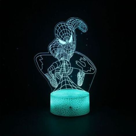 décoration de Noël Veilleuse 3D super héros Jouet Spiderman pour garçon Veilleuse pour fête de Noël ou d'anniversaire pour enfants filles et garçons (Spiderman) cadeau de Noël (1/4)