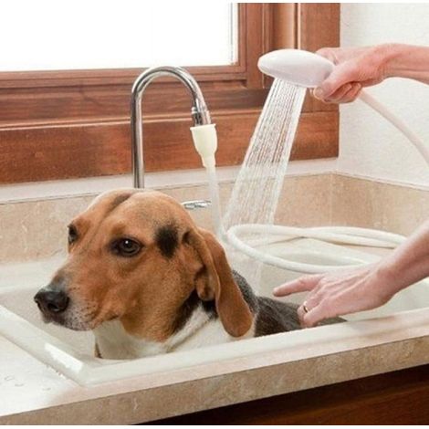 Douche Portable Pour Animaux - Tuyau Flexible 1,1 M - Raccord Direct Sur Robinet - Pour Bain Chien Chat Bébé Cheveux - 1 Pièce (1/5)
